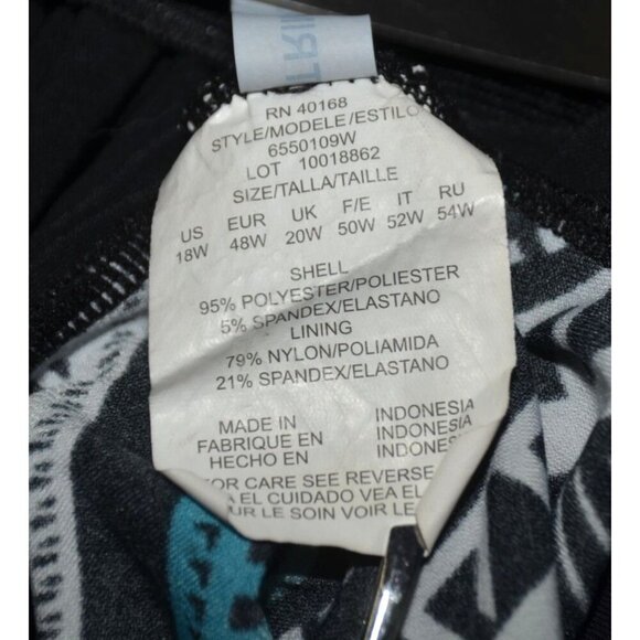 Trimshaper Tankini Top Women's Plus Size 18W Striped Geometric Swimsuit Padded - Picture 9 of 10